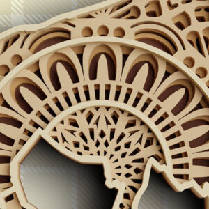Intra απο ξύλο plywood 3mm-4mm πάχος 3D Buffalo 3D Bull Δίασταση 30×30 cm INTRAFABR-77074408