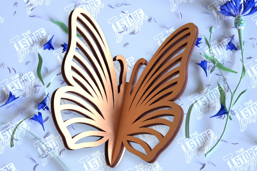 Intra απο ξύλο plywood 3mm-4mm πάχος 3D πεταλούδα | Summer Design | CNC Δίασταση 30x20 cm INTRAFABR-98268697
