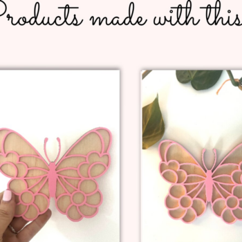 Intra απο ξύλο plywood 3mm-4mm πάχος Διακόσμηση τοίχου με διπλό στρώμα 3D πεταλούδων Δίασταση 13x13 cm INTRAFABR-94757943 - Image 1