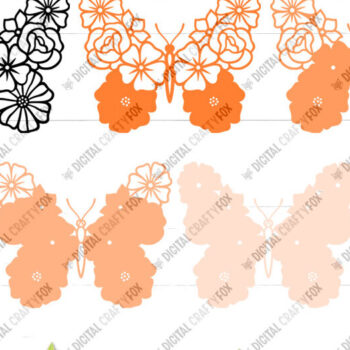 Intra απο ξύλο plywood 3mm-4mm πάχος 3D Butterfly Flower Paper Cut Δίασταση 3600x3600 cm INTRAFABR-80608157 - Image 2