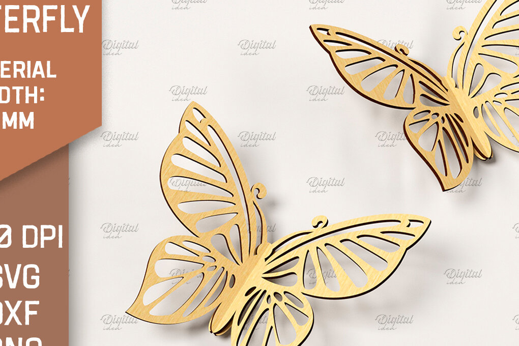 Intra απο ξύλο plywood 3mm-4mm πάχος Τρισδιάστατη κοπή πεταλούδας με λέιζερ. Πεταλούδα Δίασταση 30x20 cm INTRAFABR-86663288 - Image 1