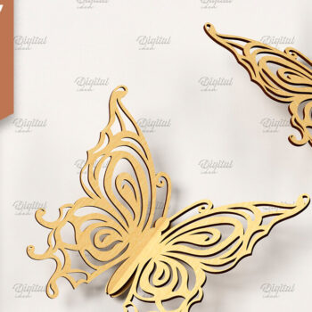 Intra απο ξύλο plywood 3mm-4mm πάχος Τρισδιάστατη κοπή πεταλούδας με λέιζερ. Πεταλούδα Δίασταση 30x20 cm INTRAFABR-86663381 - Image 1