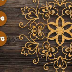 Intra απο ξύλο plywood 3mm-4mm πάχος 3D Butterfly Mandala για Cricut Δίασταση 30×30 cm INTRAFABR-77262355