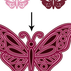 Intra απο ξύλο plywood 3mm-4mm πάχος 3D Butterfly Mandala Δίασταση 30×30 cm INTRAFABR-15874378