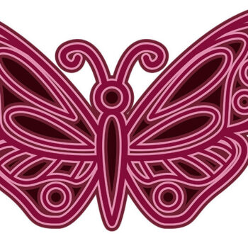 Intra απο ξύλο plywood 3mm-4mm πάχος 3D Butterfly Mandala Δίασταση 30x30 cm INTRAFABR-15874378 - Image 3