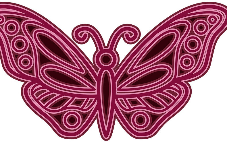 Intra απο ξύλο plywood 3mm-4mm πάχος 3D Butterfly Mandala Δίασταση 30x30 cm INTRAFABR-15874378 - Image 3
