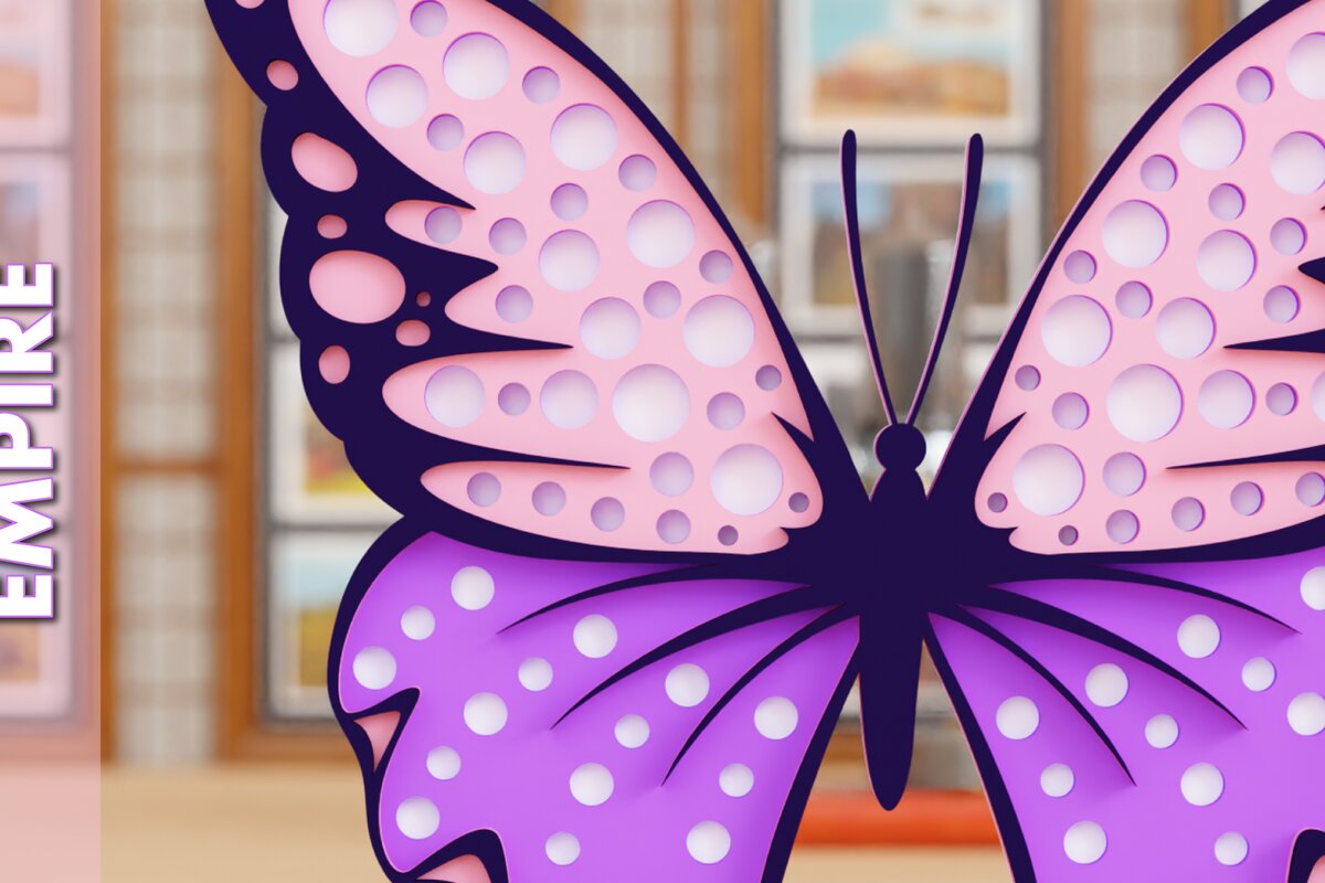 Intra απο ξύλο plywood 3mm-4mm πάχος 3D Butterfly Paper Cut Δίασταση 1200x1200 cm INTRAFABR-95151373