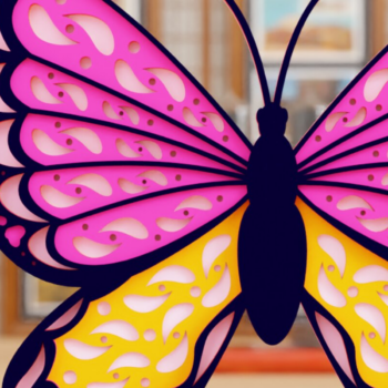 Intra απο ξύλο plywood 3mm-4mm πάχος 3D Butterfly Paper Cut Δίασταση 1200x1200 cm INTRAFABR-95217682 - Image 1