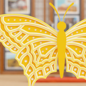 Intra απο ξύλο plywood 3mm-4mm πάχος 3D Butterfly Paper Cut Δίασταση 1200x1200 cm INTRAFABR-97001141 - Image 1