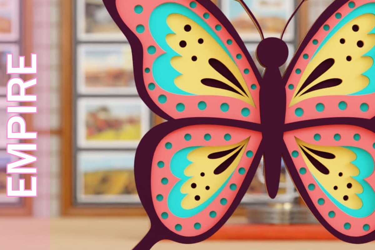 Intra απο ξύλο plywood 3mm-4mm πάχος 3D Butterfly Paper Cut Δίασταση 1200x1200 cm INTRAFABR-97001159 - Image 1