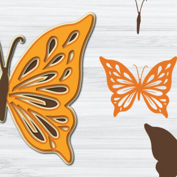 Intra απο ξύλο plywood 3mm-4mm πάχος Τρισδιάστατο Cut Paper Butterfly V.2 Δίασταση 1200x1200 cm INTRAFABR-21930150 - Image 2