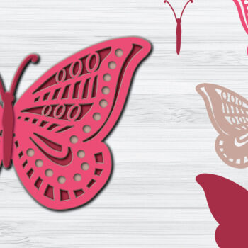 Intra απο ξύλο plywood 3mm-4mm πάχος Τρισδιάστατο Cut Paper Butterfly V.2 Δίασταση 1200x1200 cm INTRAFABR-21930150 - Image 3