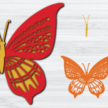 Intra απο ξύλο plywood 3mm-4mm πάχος Τρισδιάστατο Cut Paper Butterfly V.2 Δίασταση 1200x1200 cm INTRAFABR-21930150 - Image 5