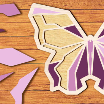 Intra απο ξύλο plywood 3mm-4mm πάχος 3D Butterfly Puzzle Cut  Δίασταση 30x20 cm INTRAFABR-98527353 - Image 1