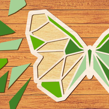 Intra απο ξύλο plywood 3mm-4mm πάχος 3D Butterfly Puzzle Cut  Δίασταση 30x20 cm INTRAFABR-98527007 - Image 1