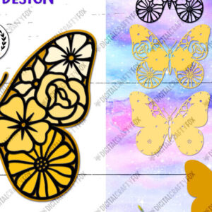 Intra απο ξύλο plywood 3mm-4mm πάχος 3D Butterfly , 3D Butterfly Paper Cut Δίασταση 3600x3600 cm INTRAFABR-89699662