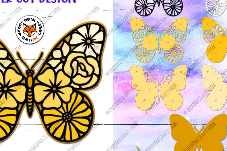 Intra απο ξύλο plywood 3mm-4mm πάχος 3D Butterfly , 3D Butterfly Paper Cut Δίασταση 3600x3600 cm INTRAFABR-89699662