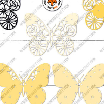 Intra απο ξύλο plywood 3mm-4mm πάχος 3D Butterfly , 3D Butterfly Paper Cut Δίασταση 3600x3600 cm INTRAFABR-89699662 - Image 2