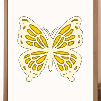 Intra απο ξύλο plywood 3mm-4mm πάχος 3D Butterfly - Layered Butterfly Δίασταση 15x15 cm INTRAFABR-96615354 - Image 3
