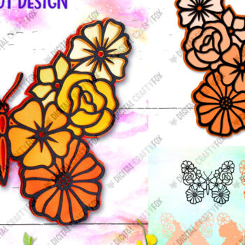 Intra απο ξύλο plywood 3mm-4mm πάχος 3D Butterfly , 3D Papercut Butterfly Δίασταση 3600x3600 cm INTRAFABR-13014232 - Image 2