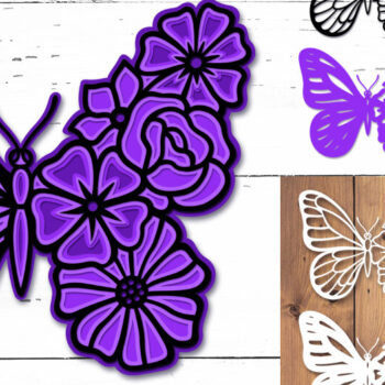Intra απο ξύλο plywood 3mm-4mm πάχος 3D Butterfly , 3D Papercut Butterfly Δίασταση 3600x3600 cm INTRAFABR-13014232 - Image 6