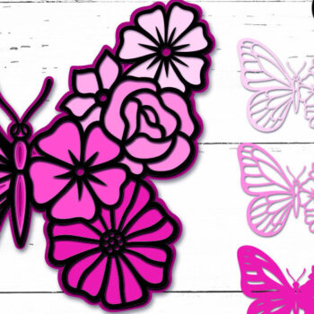 Intra απο ξύλο plywood 3mm-4mm πάχος 3D Butterfly , 3D Papercut Butterfly Δίασταση 3600x3600 cm INTRAFABR-13014232 - Image 7