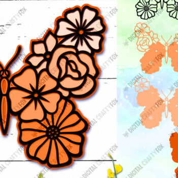 Intra απο ξύλο plywood 3mm-4mm πάχος 3D Butterfly , 3D Papercut Butterfly Δίασταση 3600x3600 cm INTRAFABR-13014232 - Image 10