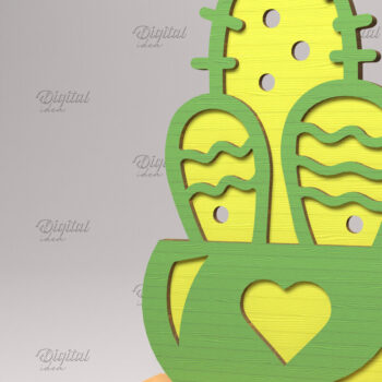 Intra απο ξύλο plywood 3mm-4mm πάχος 3D Cactus Stand . Χυμώδεις Δίασταση 30x20 cm INTRAFABR-83506070 - Image 1