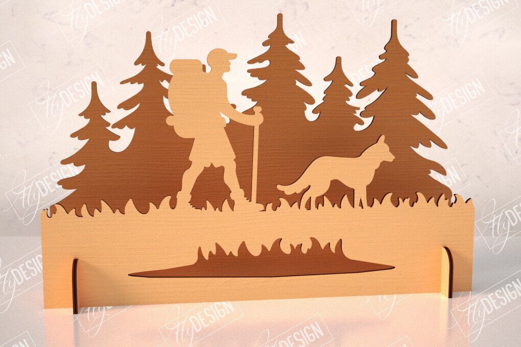 Intra απο ξύλο plywood 3mm-4mm πάχος 3D Camping Scene |Adventure Vibe| Πεζοπορία Δίασταση 30x20 cm INTRAFABR-114250014 - Image 1