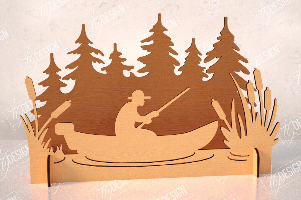 Intra απο ξύλο plywood 3mm-4mm πάχος 3D Camping Scene |Adventure Vibe| Πεζοπορία Δίασταση 30x20 cm INTRAFABR-114250028 - Image 1