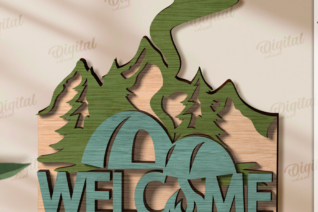 Intra απο ξύλο plywood 3mm-4mm πάχος 3D Κάμπινγκ Ταξιδιωτική Διακόσμηση Τοίχων Δίασταση 30x20 cm INTRAFABR-120643108