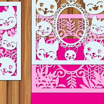 Intra απο ξύλο plywood 3mm-4mm πάχος Τρισδιάστατη κορνίζα για μωρό γάτα Δίασταση 20x30 cm INTRAFABR-66889445 - Image 3