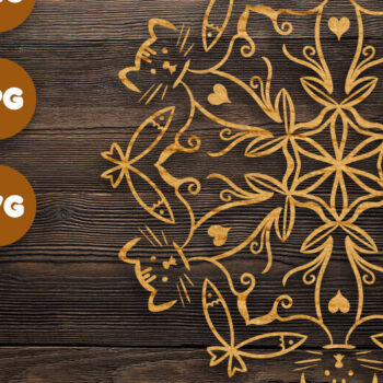 Intra απο ξύλο plywood 3mm-4mm πάχος 3D Cat Fish Mandala για Cricut Δίασταση 30x30 cm INTRAFABR-79235928 - Image 1