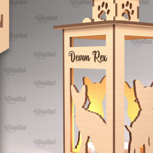 Intra απο ξύλο plywood 3mm-4mm πάχος 3D Φανάρι γάτας . Λάμπα κοπής με λέιζερ Δίασταση 30x20 cm INTRAFABR-92625349