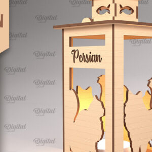 Intra απο ξύλο plywood 3mm-4mm πάχος 3D Φανάρι γάτας . Λάμπα κοπής με λέιζερ Δίασταση 30x20 cm INTRAFABR-92625145