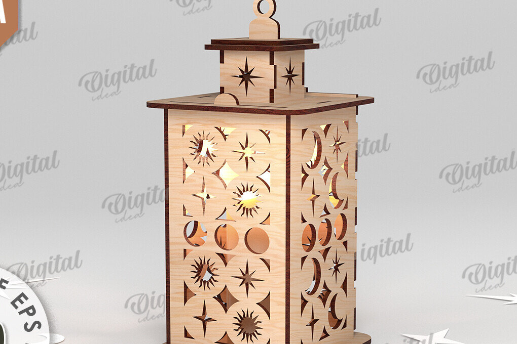 Intra απο ξύλο plywood 3mm-4mm πάχος 3D Celestial Lantern Δίασταση 30x20 cm INTRAFABR-110838998