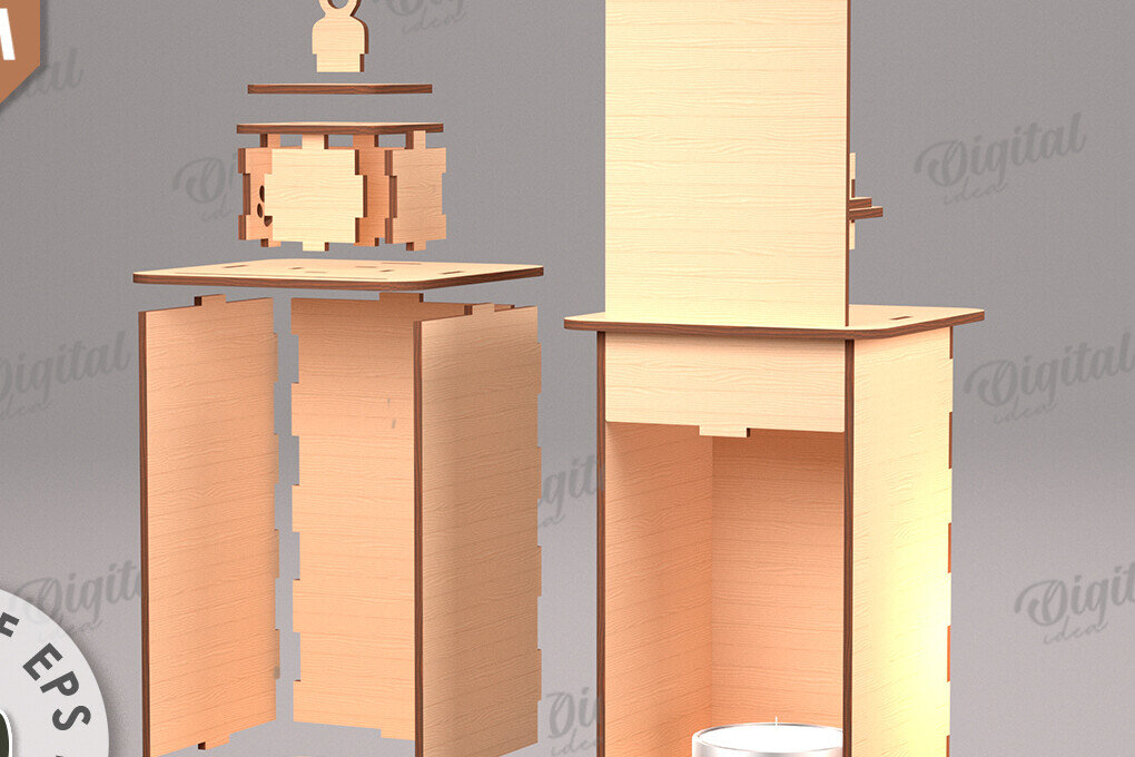 Intra απο ξύλο plywood 3mm-4mm πάχος 3D Celestial Lantern Δίασταση 30x20 cm INTRAFABR-110839044 - Image 2