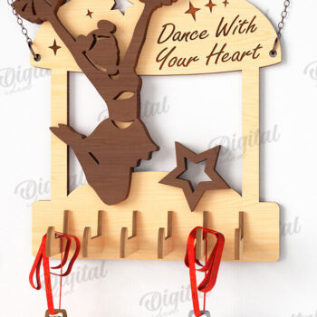 Intra απο ξύλο plywood 3mm-4mm πάχος 3D Cheerleader Θήκη Μεταλλίων Δίασταση 30x20 cm INTRAFABR-119316857 - Image 1