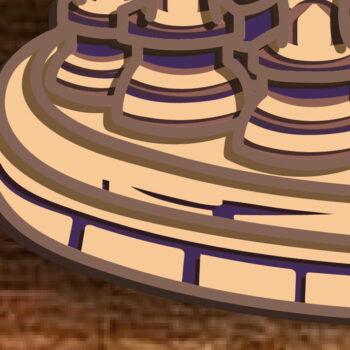 Intra απο ξύλο plywood 3mm-4mm πάχος 3D Chess //Πολυεπίπεδο /Λέιζερ Δίασταση 30x20 cm INTRAFABR-80682263 - Image 5