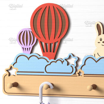 Intra απο ξύλο plywood 3mm-4mm πάχος Τρισδιάστατη Παιδική Σχάρα Παλτών με Δίασταση 30x20 cm INTRAFABR-86430100 - Image 1