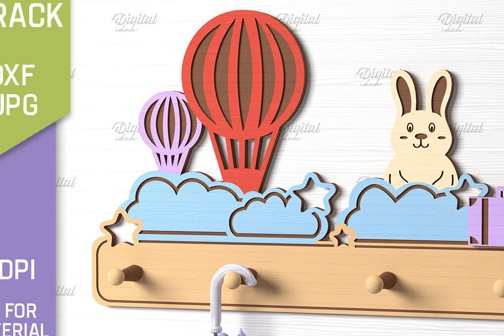 Intra απο ξύλο plywood 3mm-4mm πάχος Τρισδιάστατη Παιδική Σχάρα Παλτών με Δίασταση 30x20 cm INTRAFABR-86430100