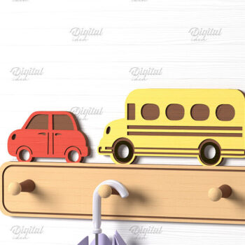 Intra απο ξύλο plywood 3mm-4mm πάχος Τρισδιάστατη Παιδική Σχάρα Παλτών με Δίασταση 30x20 cm INTRAFABR-86430012 - Image 1