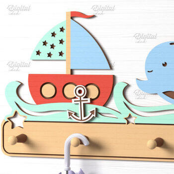 Intra απο ξύλο plywood 3mm-4mm πάχος Τρισδιάστατη Παιδική Σχάρα Παλτών με Δίασταση 30x20 cm INTRAFABR-86429581 - Image 1