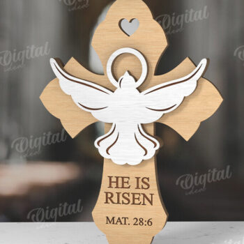 Intra απο ξύλο plywood 3mm-4mm πάχος 3D Christian Cross Cut Δίασταση 30x20 cm INTRAFABR-118836268 - Image 1
