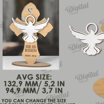 Intra απο ξύλο plywood 3mm-4mm πάχος 3D Christian Cross Cut Δίασταση 30x20 cm INTRAFABR-118836268 - Image 2