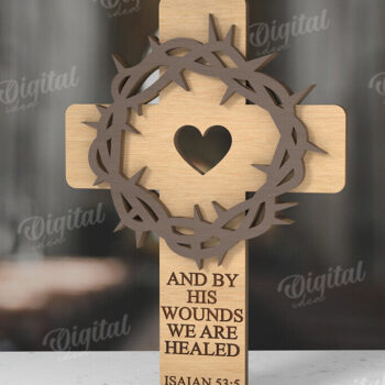 Intra απο ξύλο plywood 3mm-4mm πάχος 3D Christian Cross Cut Δίασταση 30x20 cm INTRAFABR-118835791 - Image 1