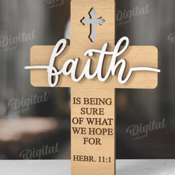 Intra απο ξύλο plywood 3mm-4mm πάχος 3D Christian Cross Cut Δίασταση 30x20 cm INTRAFABR-118835958 - Image 1