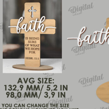 Intra απο ξύλο plywood 3mm-4mm πάχος 3D Christian Cross Cut Δίασταση 30x20 cm INTRAFABR-118835958 - Image 2