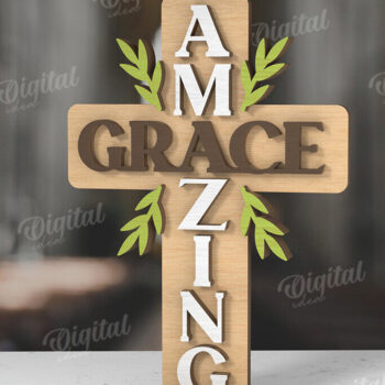 Intra απο ξύλο plywood 3mm-4mm πάχος 3D Christian Cross Cut  Δίασταση 30x20 cm INTRAFABR-118836056 - Image 1