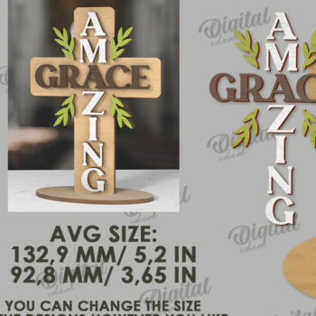 Intra απο ξύλο plywood 3mm-4mm πάχος 3D Christian Cross Cut  Δίασταση 30x20 cm INTRAFABR-118836056 - Image 2